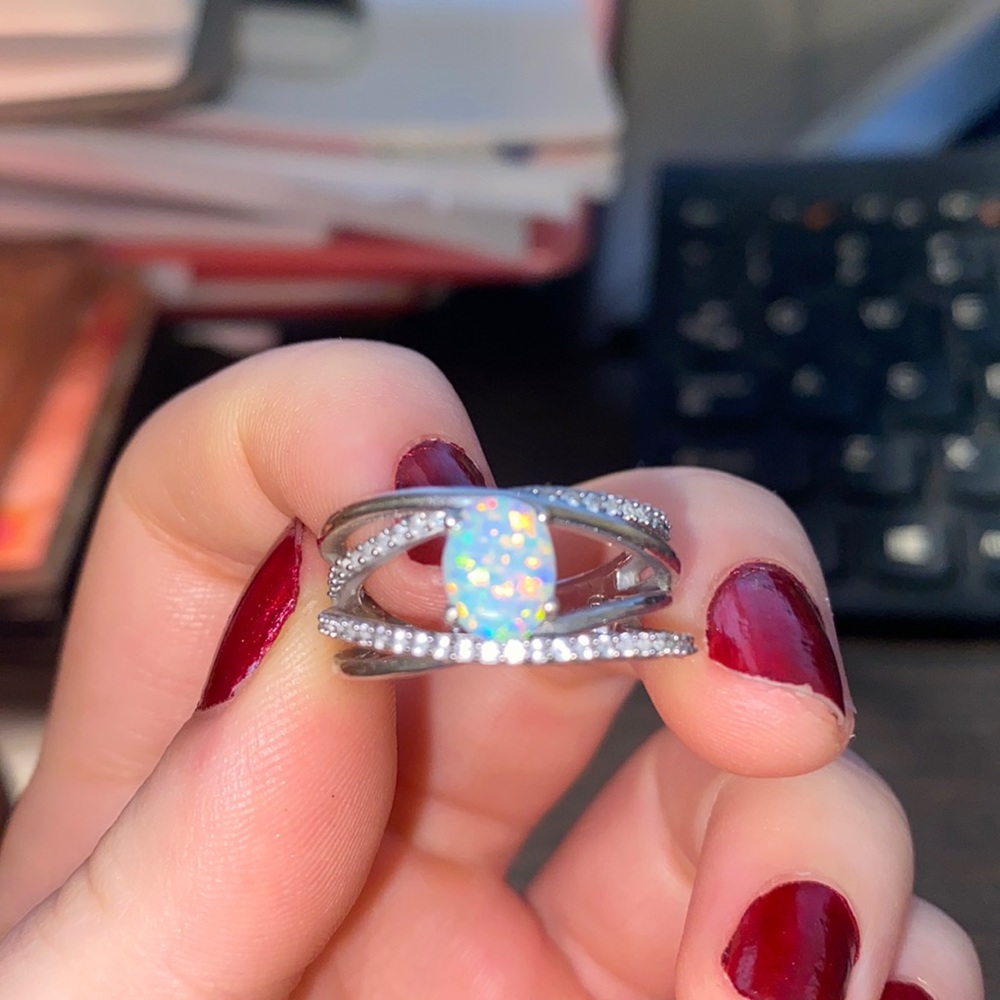 Opal sterling silver Ring